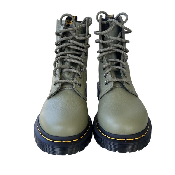 ✨ Dr. Martens 1460 Pascal Virginia Leather Lace Up Boots Khaki Green SZ 6 - Picture 2 of 7